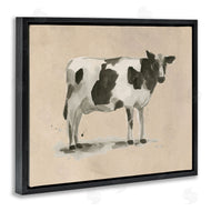 June Erica Vess | Traditional Cow on Beige