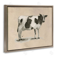 June Erica Vess | Traditional Cow on Beige