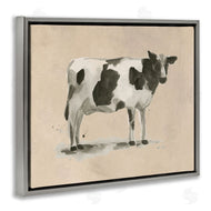 June Erica Vess | Traditional Cow on Beige