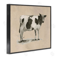 June Erica Vess | Traditional Cow on Beige