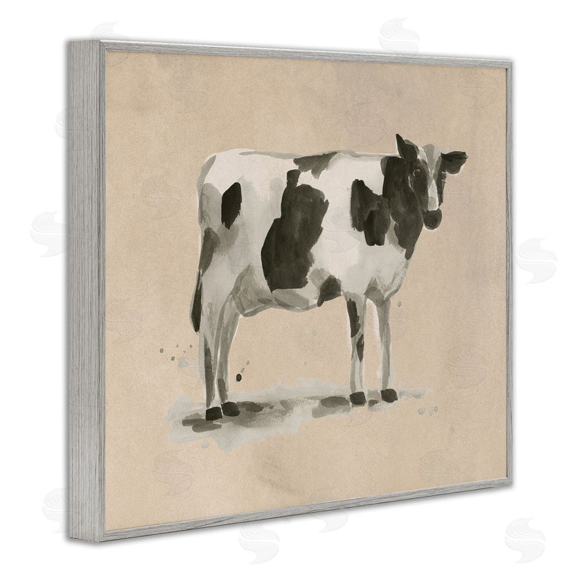 June Erica Vess | Traditional Cow on Beige