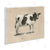 June Erica Vess | Traditional Cow on Beige