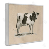 June Erica Vess | Traditional Cow on Beige