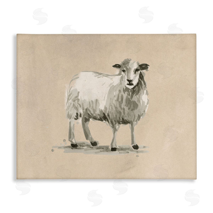 June Erica Vess | Gazing Sheep on Beige