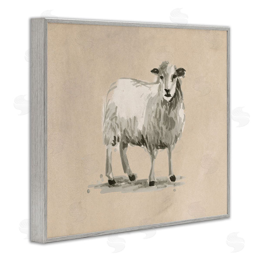 June Erica Vess | Gazing Sheep on Beige