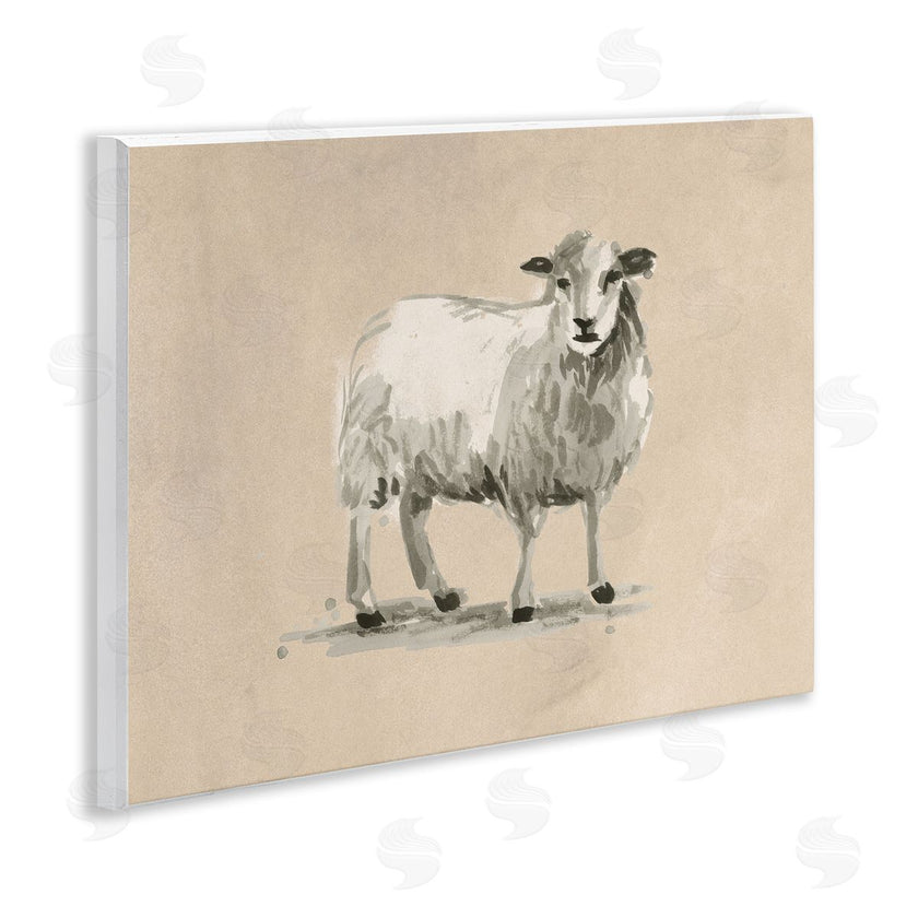 June Erica Vess | Gazing Sheep on Beige