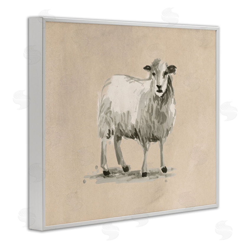 June Erica Vess | Gazing Sheep on Beige