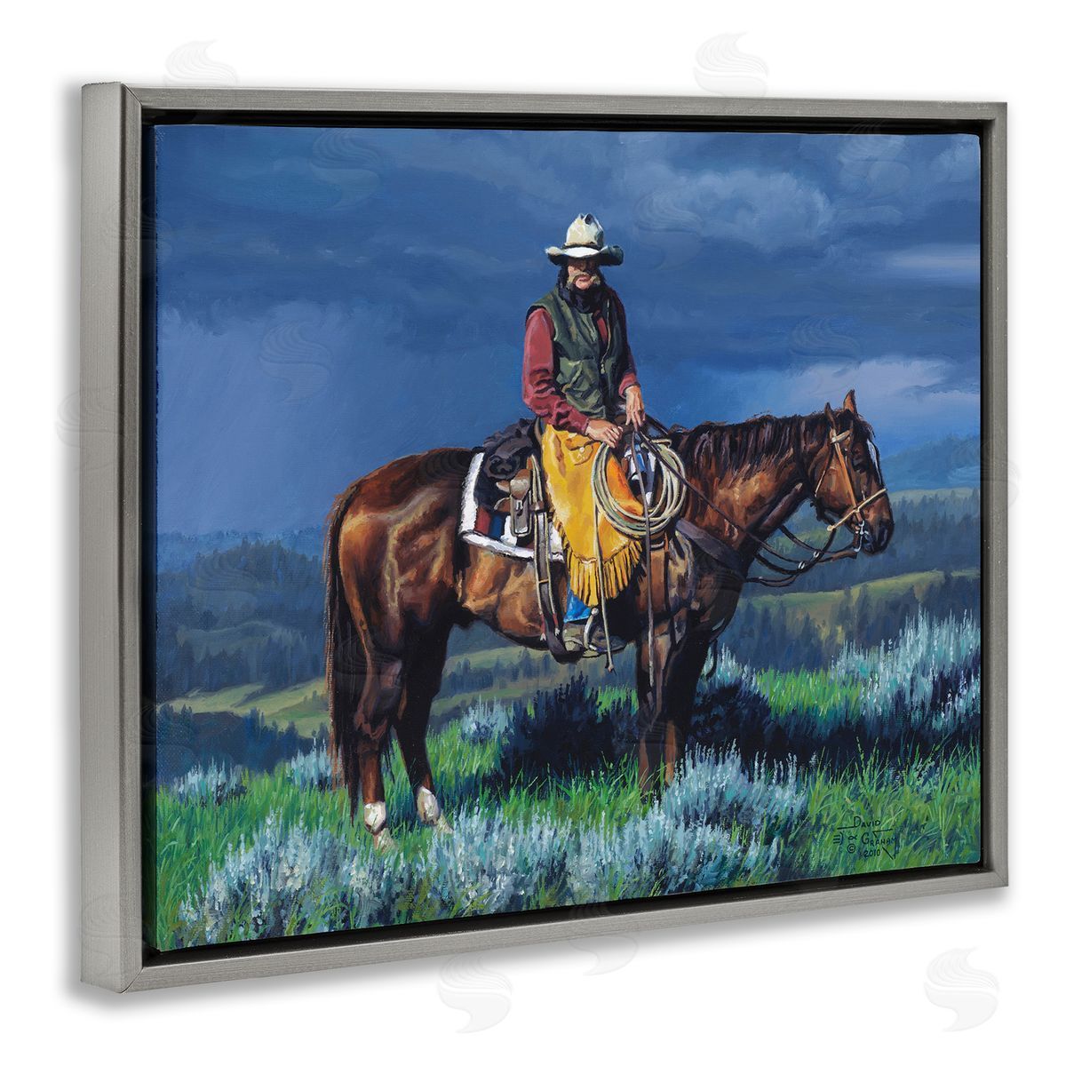 Before The Storm Grey Floating Frame Canvas Wall Art, Home Decor by David Graham
