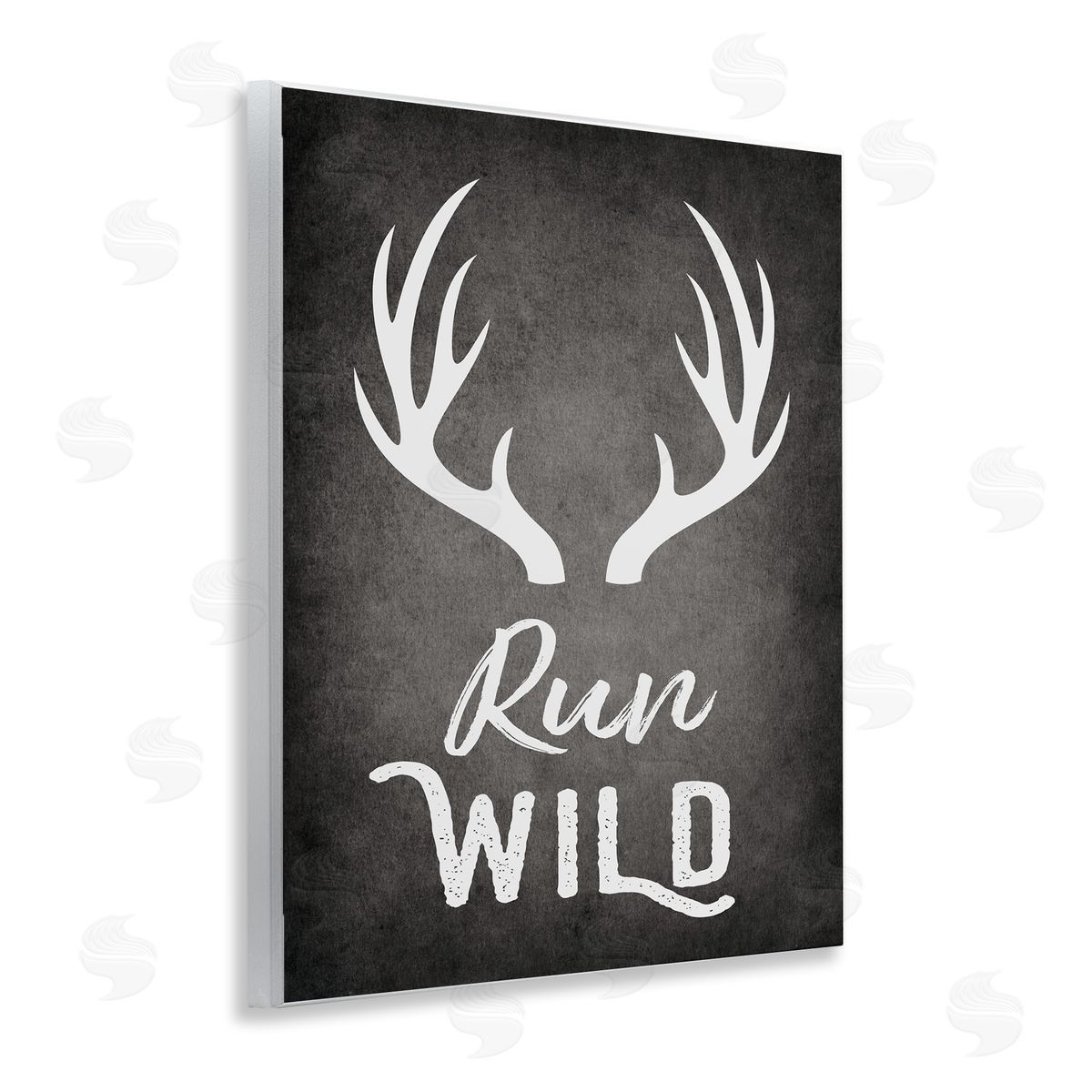 Run Wild Antlers Wood Plaque Wall Art, Home Decor by Ashley Calhoun