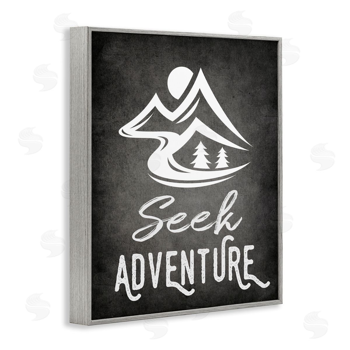 Seek Adventure Phrase Grey Frame Print Wall Art, Home Decor by Ashley Calhoun