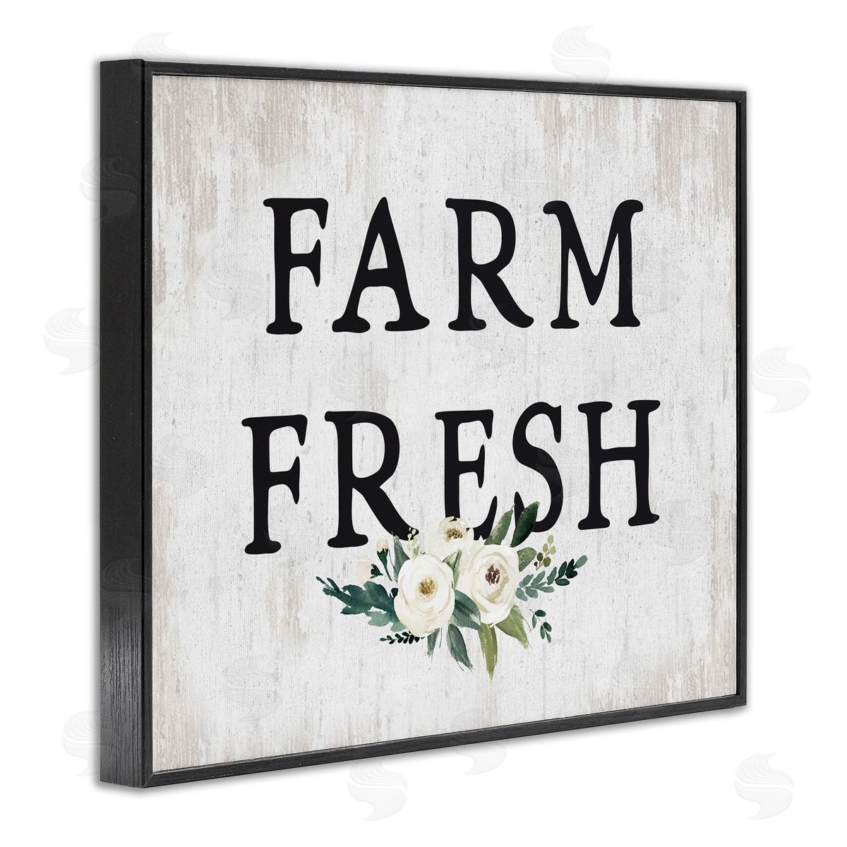 Farm Fresh with Roses Black Frame Print Wall Art, Home Decor by Lettered and Lined