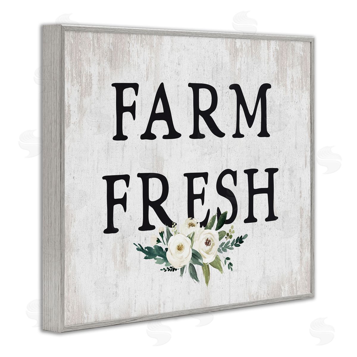 Farm Fresh with Roses Grey Frame Print Wall Art, Home Decor by Lettered and Lined