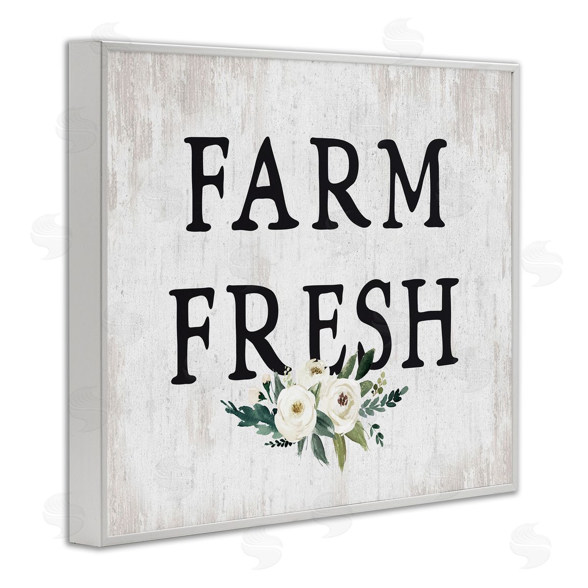 Farm Fresh with Roses White Frame Print Wall Art, Home Decor by Lettered and Lined