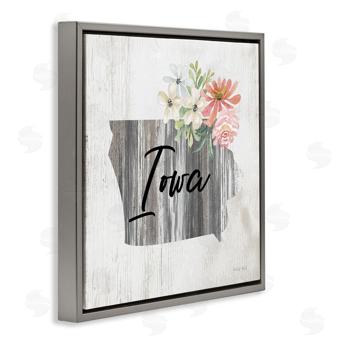 Shabby Chic Iowa Grey Floating Frame Canvas Wall Art, Home Decor by Cindy Jacobs