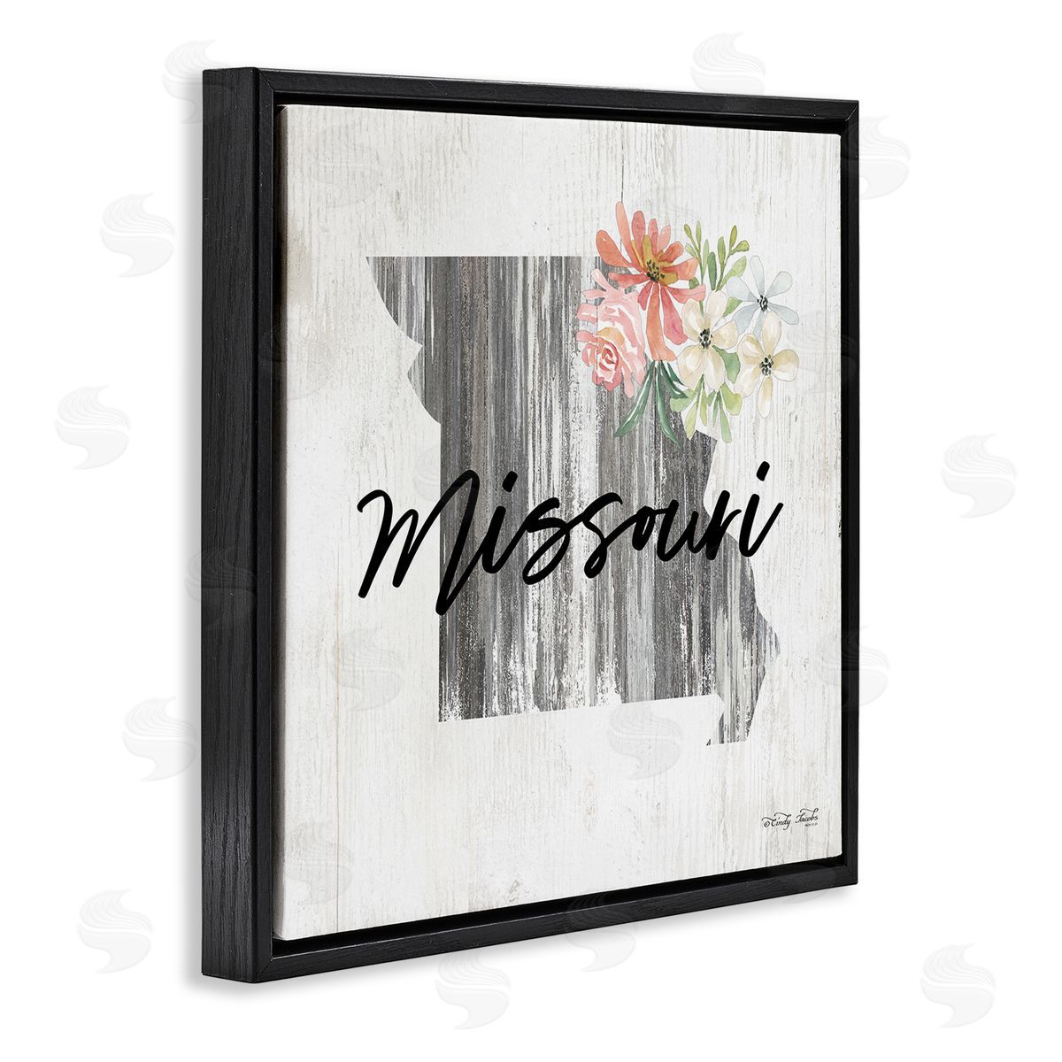 Shabby Chic Missouri Black Floating Frame Canvas Wall Art, Home Decor by Cindy Jacobs