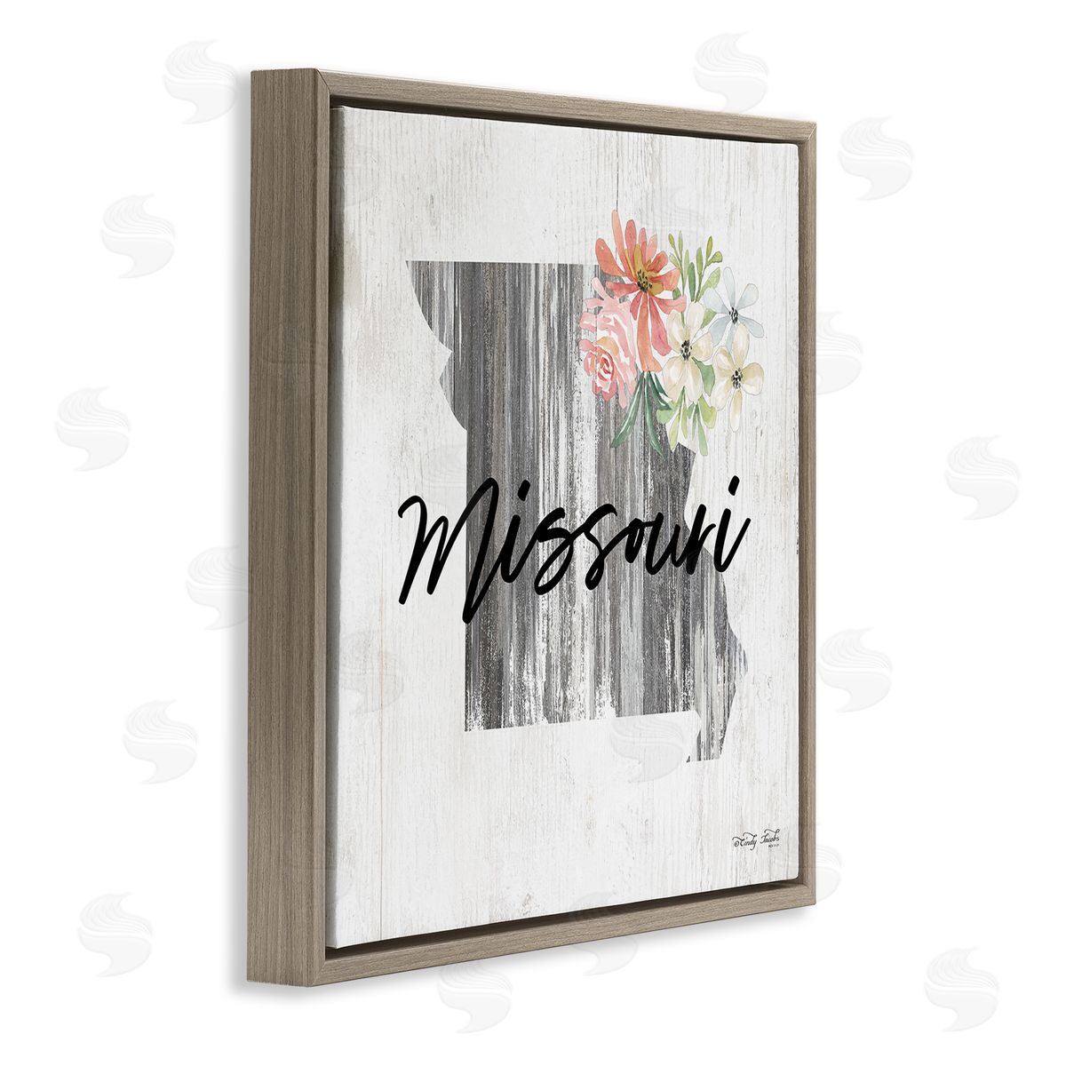 Shabby Chic Missouri Brown Floating Frame Canvas Wall Art, Home Decor by Cindy Jacobs
