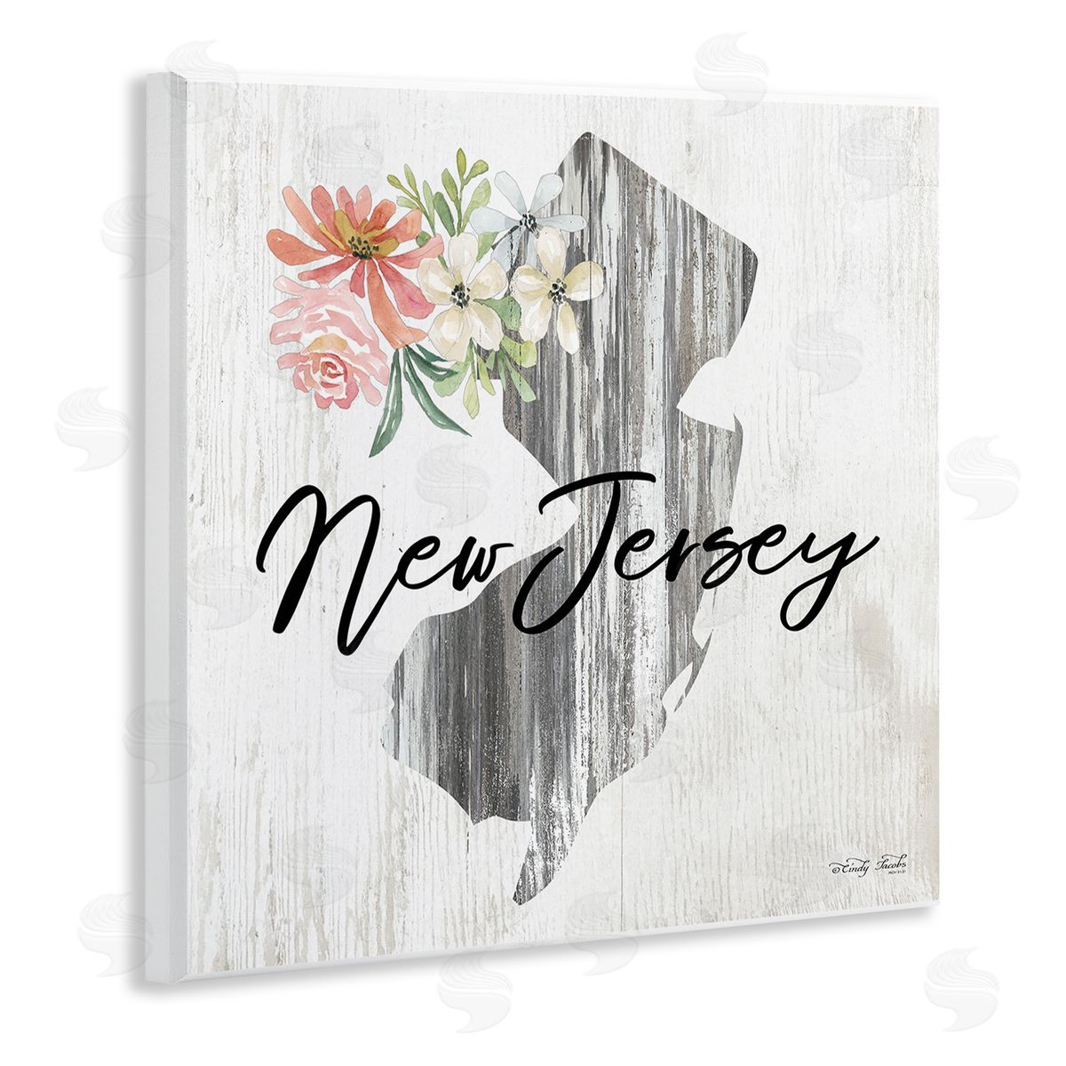 Shabby Chic New Jersey Wood Plaque Wall Art, Home Decor by Cindy Jacobs