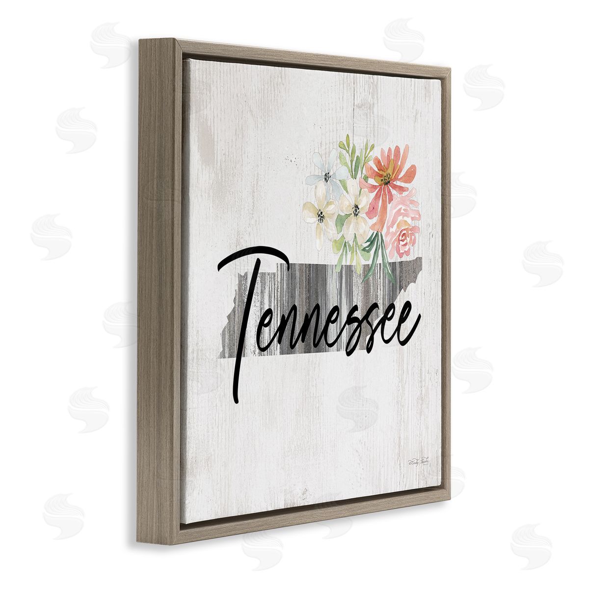 Shabby Chic Tennessee Brown Floating Frame Canvas Wall Art, Home Decor by Cindy Jacobs