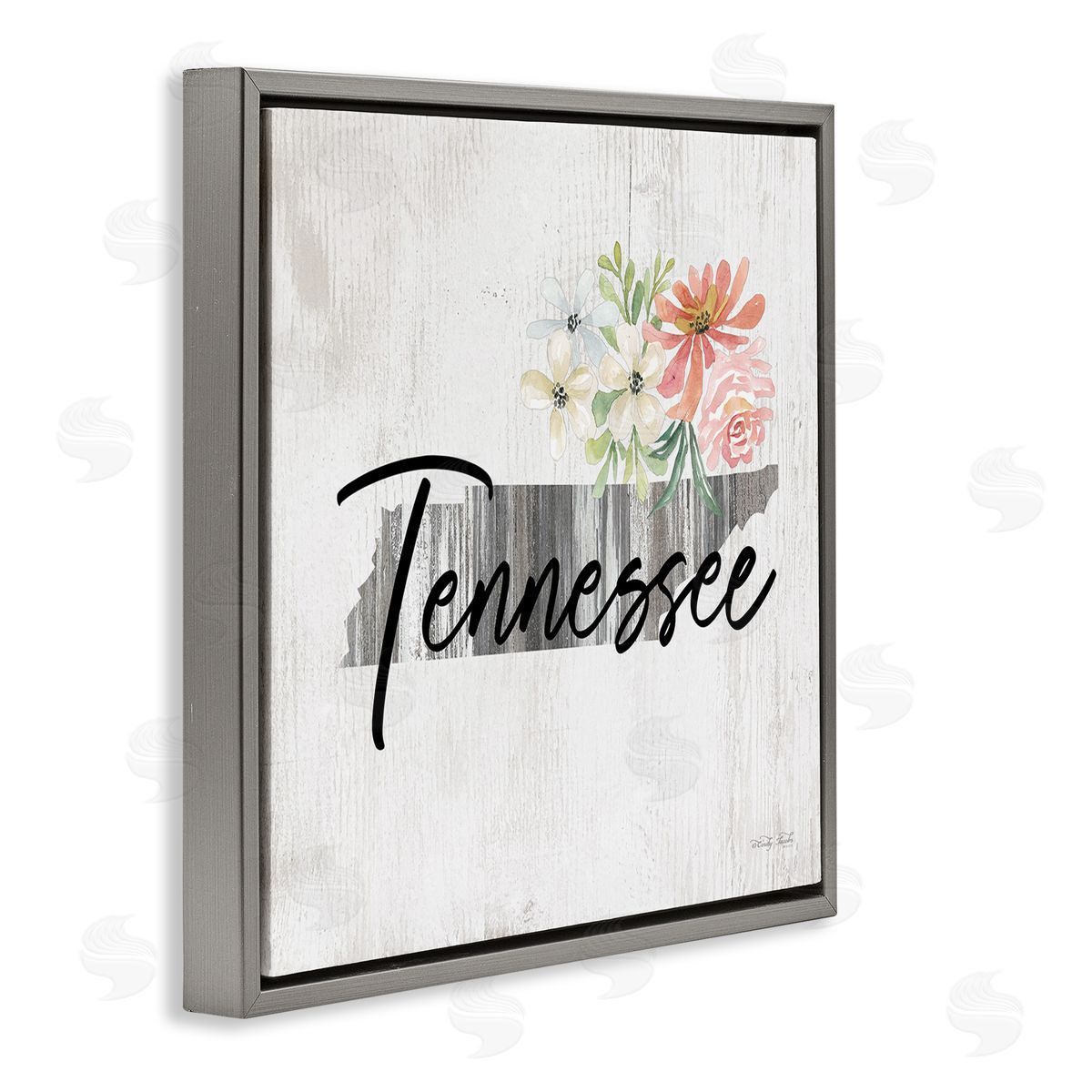 Shabby Chic Tennessee Grey Floating Frame Canvas Wall Art, Home Decor by Cindy Jacobs