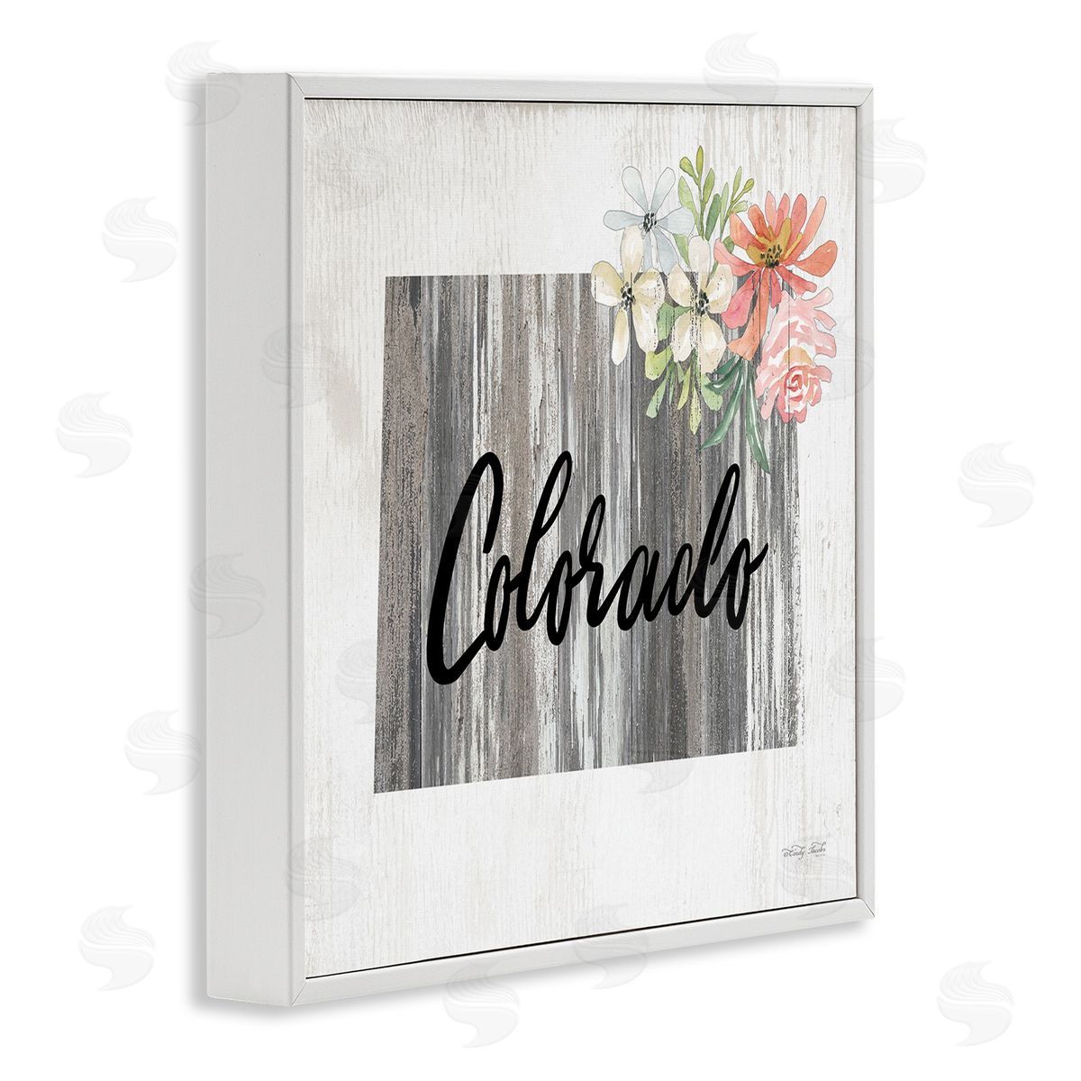 Shabby Chic Colorado White Frame Print Wall Art, Home Decor by Cindy Jacobs