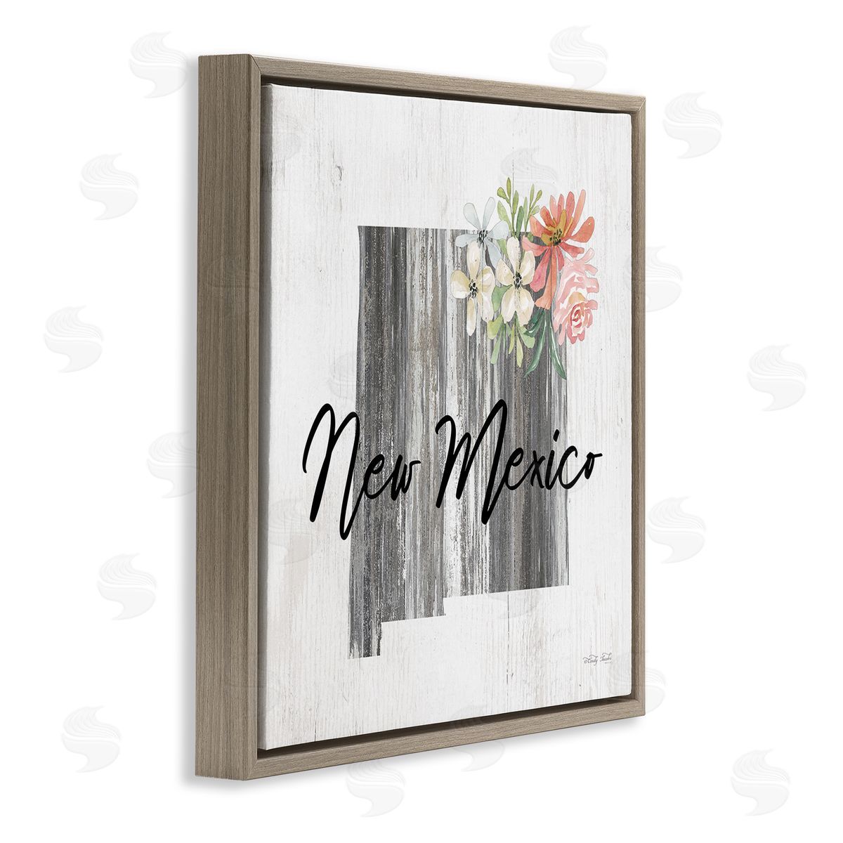 Shabby Chic New Mexico Brown Floating Frame Canvas Wall Art, Home Decor by Cindy Jacobs