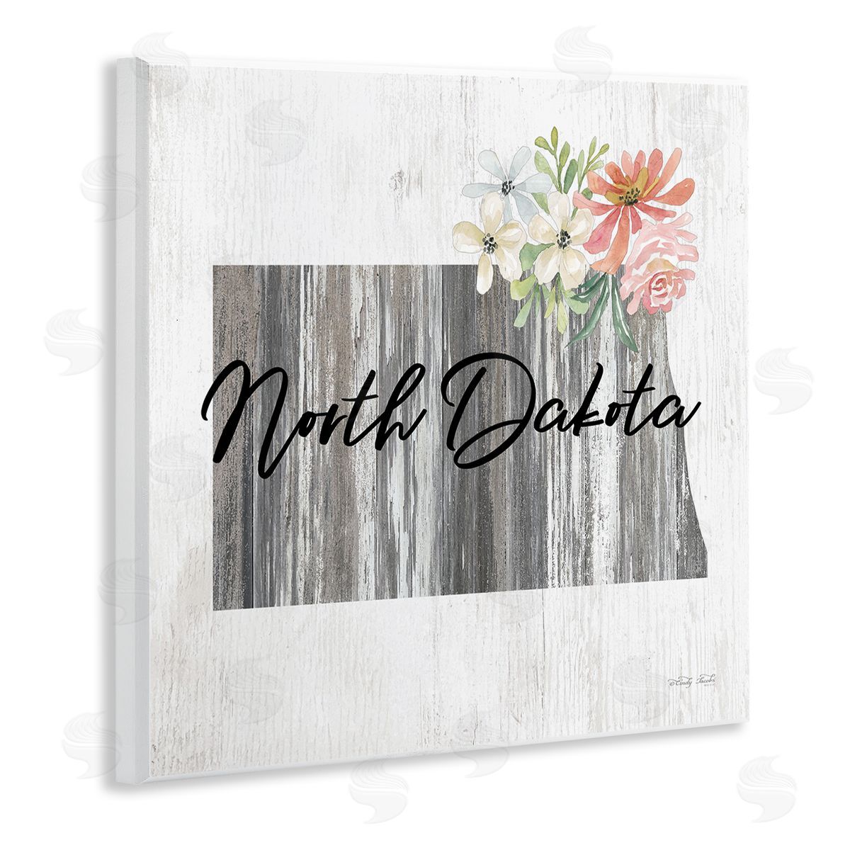 Shabby Chic North Dakota Wood Plaque Wall Art, Home Decor by Cindy Jacobs