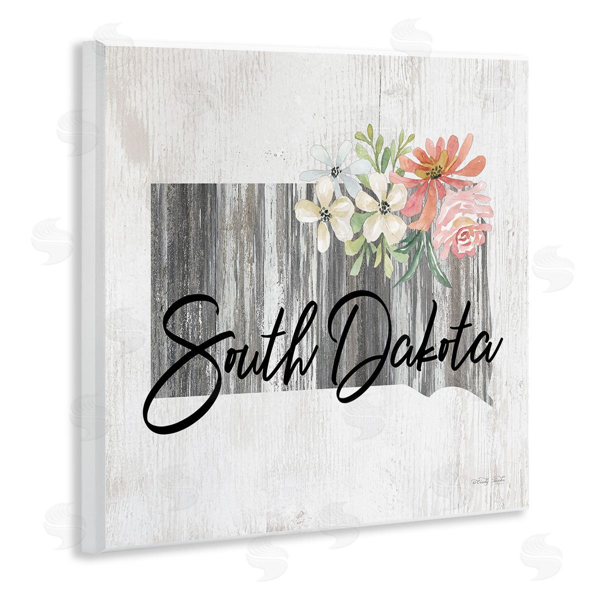 Shabby Chic South Dakota Wood Plaque Wall Art, Home Decor by Cindy Jacobs