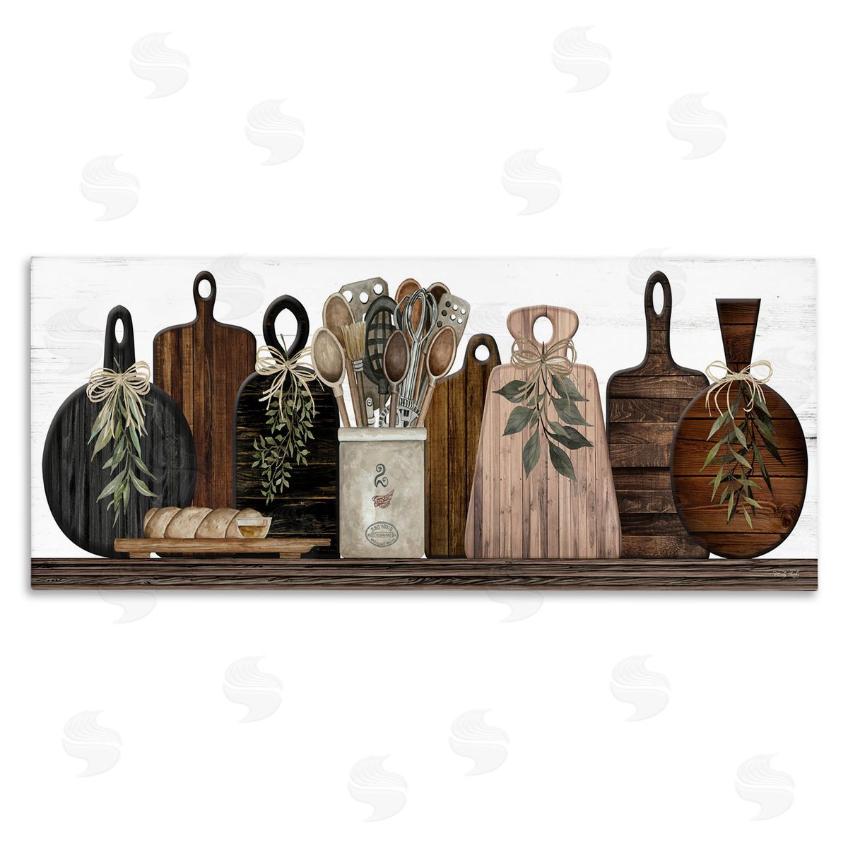 Wooden Kitchen Items Canvas Wall Art, Home Decor by Cindy Jacobs
