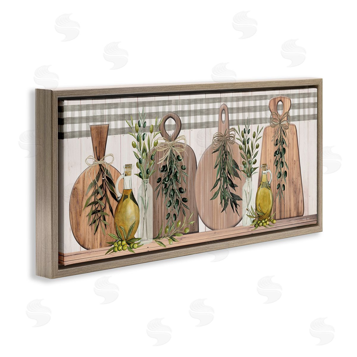 Rustic Cutting Boards Brown Floating Frame Canvas Wall Art, Home Decor by Cindy Jacobs