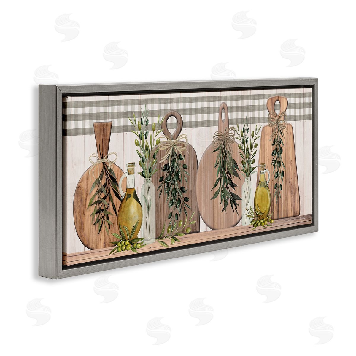Rustic Cutting Boards Grey Floating Frame Canvas Wall Art, Home Decor by Cindy Jacobs