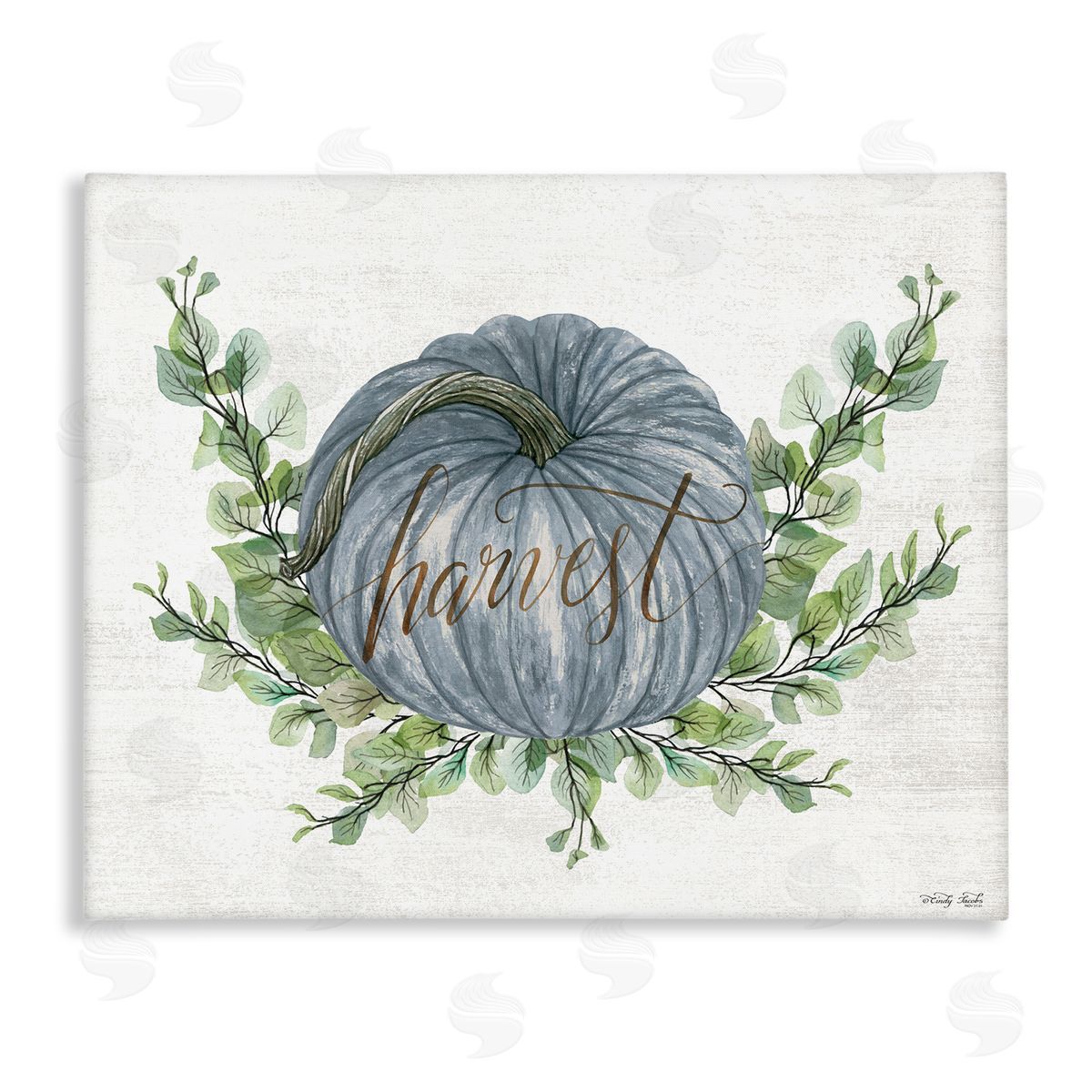 Blue Harvest Pumpkin Canvas Wall Art, Home Decor by Cindy Jacobs