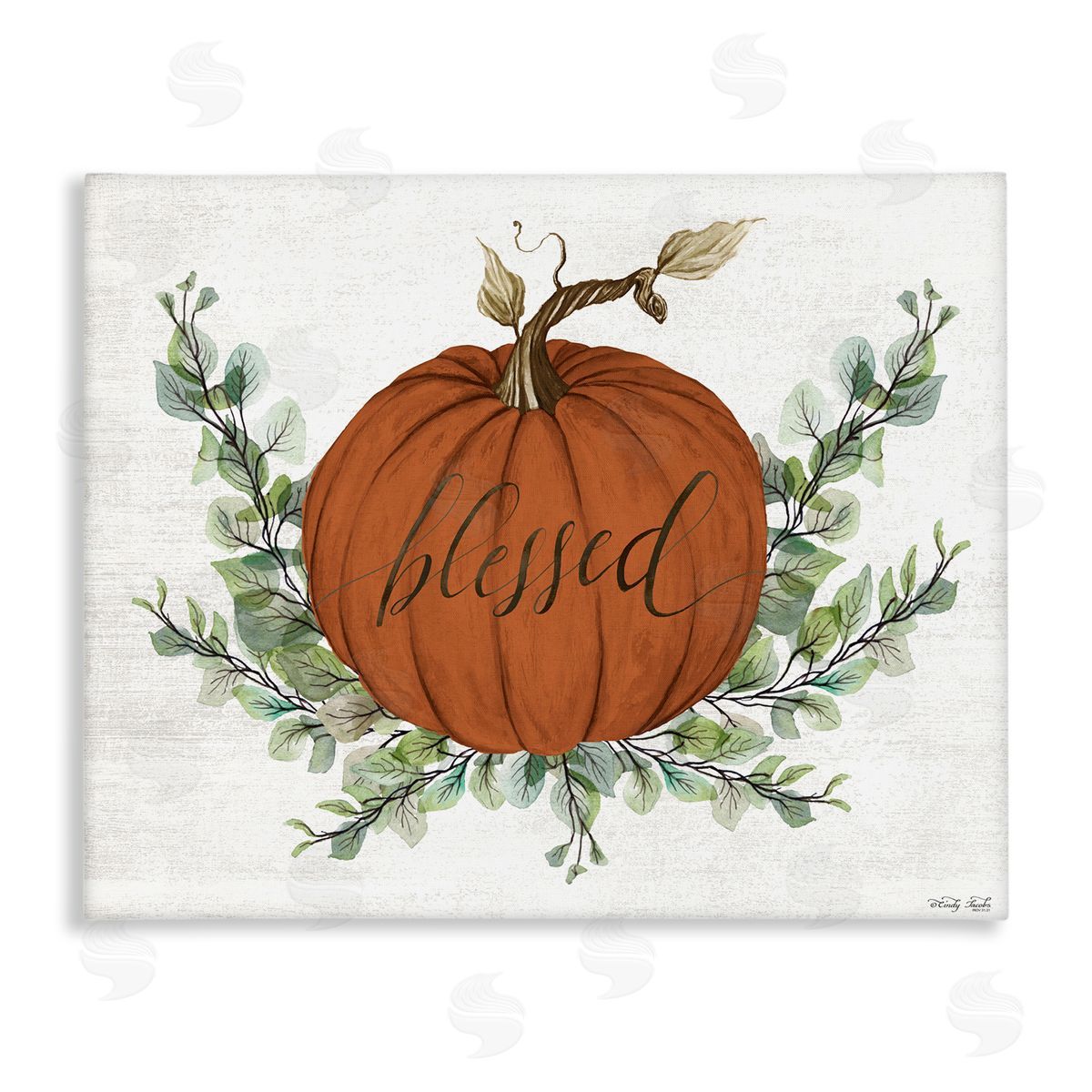 Orange Blessed Pumpkin Canvas Wall Art, Home Decor by Cindy Jacobs