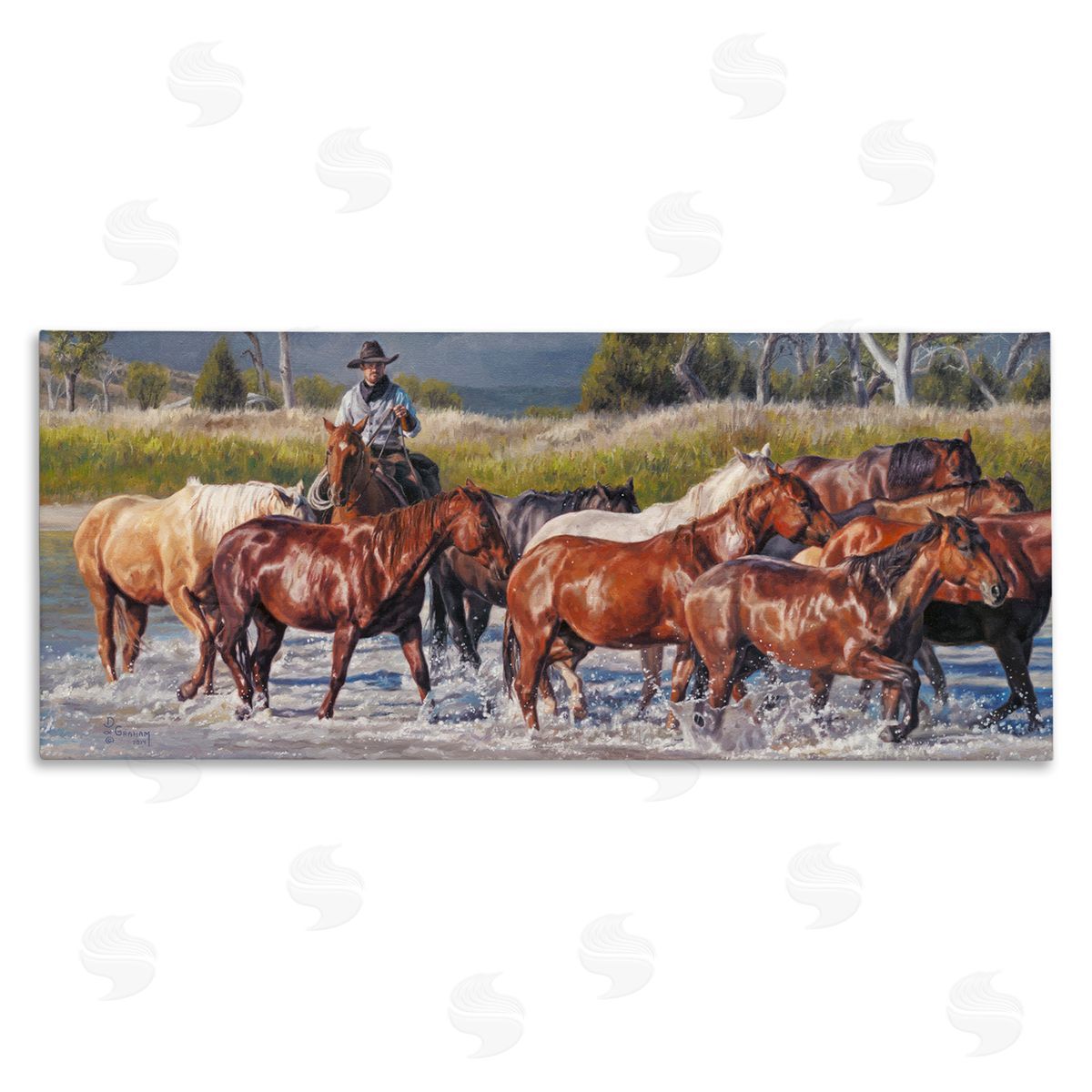 Crossing The Remuda Canvas Wall Art, Home Decor by David Graham