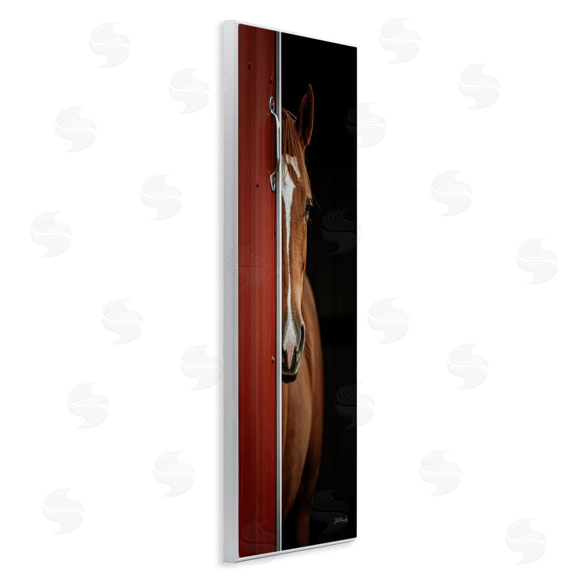 Brown Stallion Peeking Wood Plaque Wall Art, Home Decor by Dakota Diener