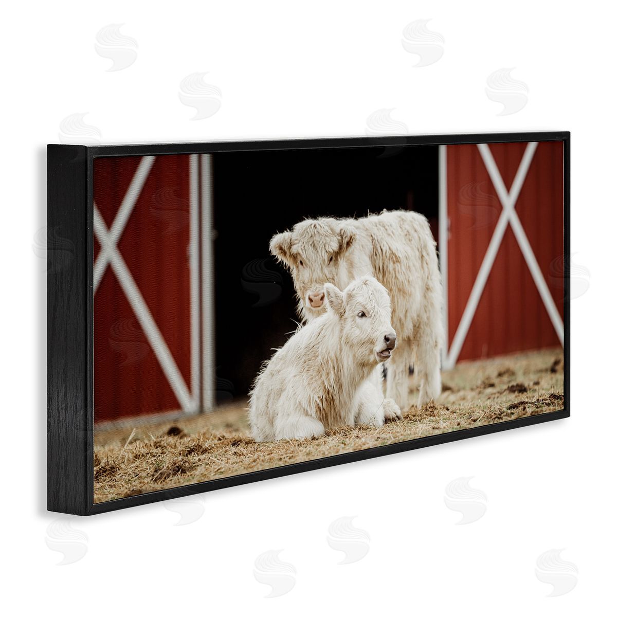 White Cattle Barn Black Frame Print Wall Art, Home Decor by Dakota Diener