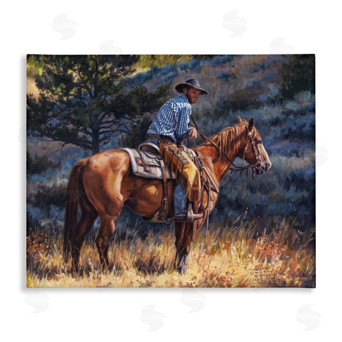 Early Start Cowboy Canvas Wall Art, Home Decor by David Graham