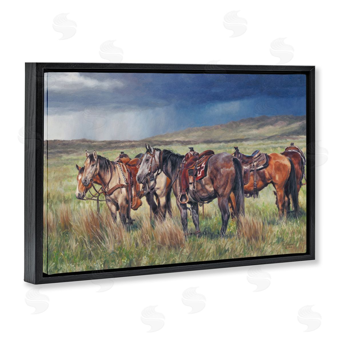 Hurry Up and Wait Black Floating Frame Canvas Wall Art, Home Decor by David Graham