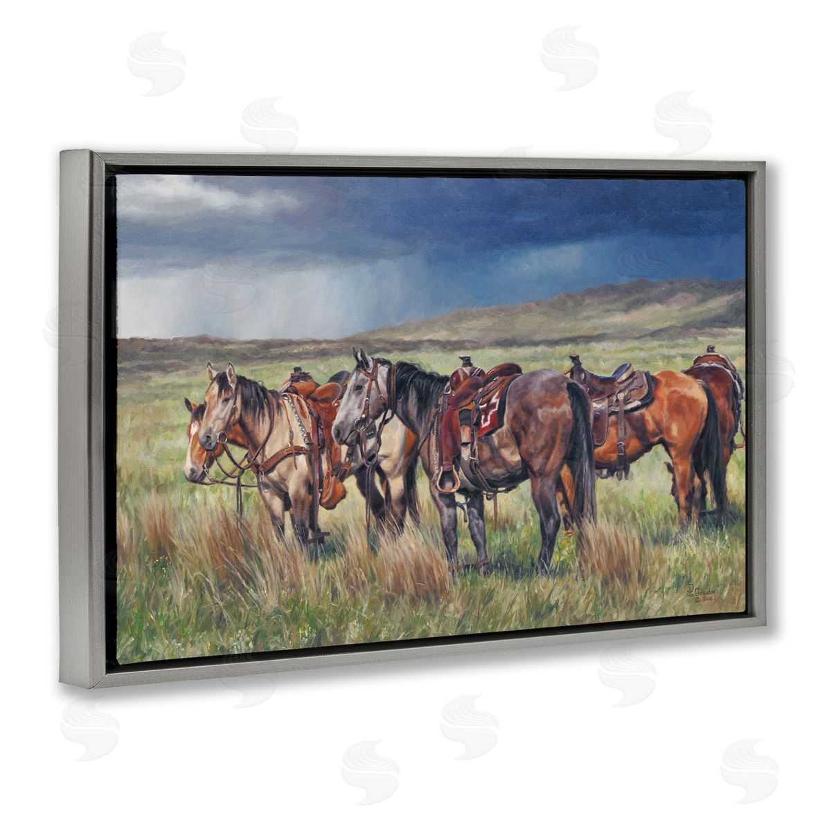 Hurry Up and Wait Grey Floating Frame Canvas Wall Art, Home Decor by David Graham