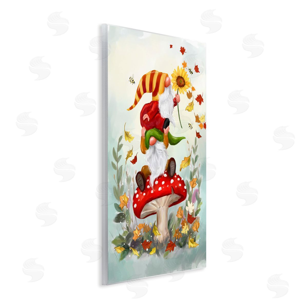 Autumn Garden Gnome Wood Plaque Wall Art, Home Decor by Jean Francois