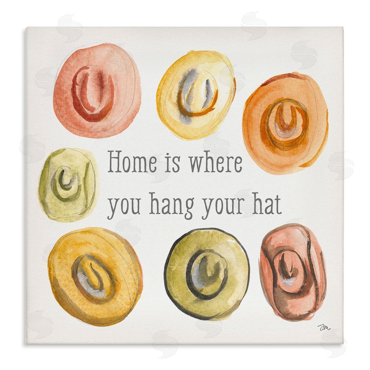 Hang Your Hat Phrase Canvas Wall Art, Home Decor by Jessica Mingo