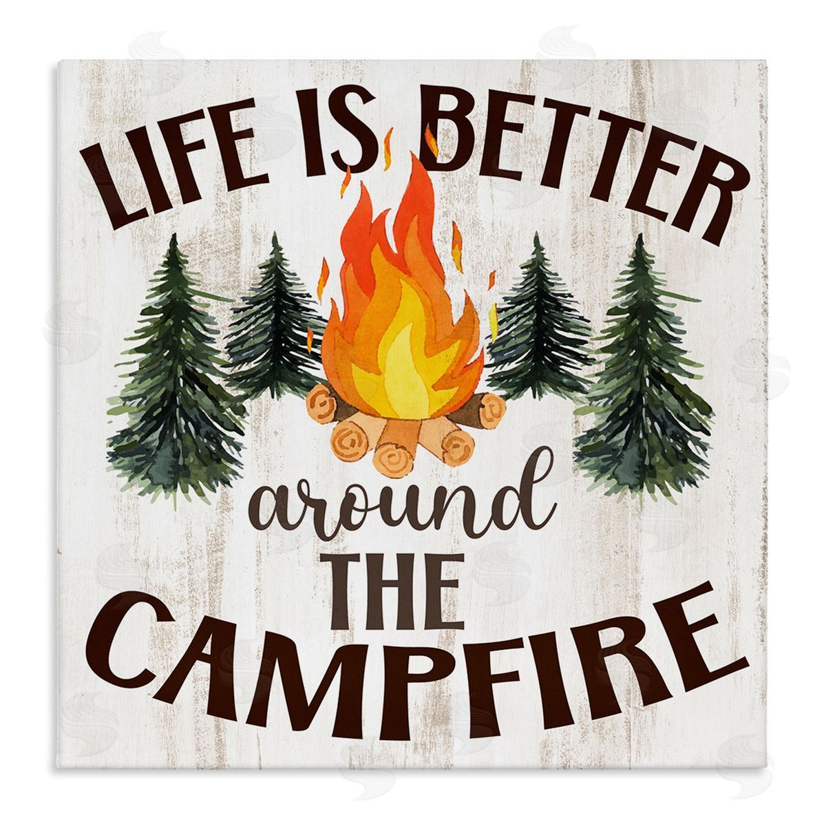 Rustic Campfire Phrase Canvas Wall Art, Home Decor by Kim Allen