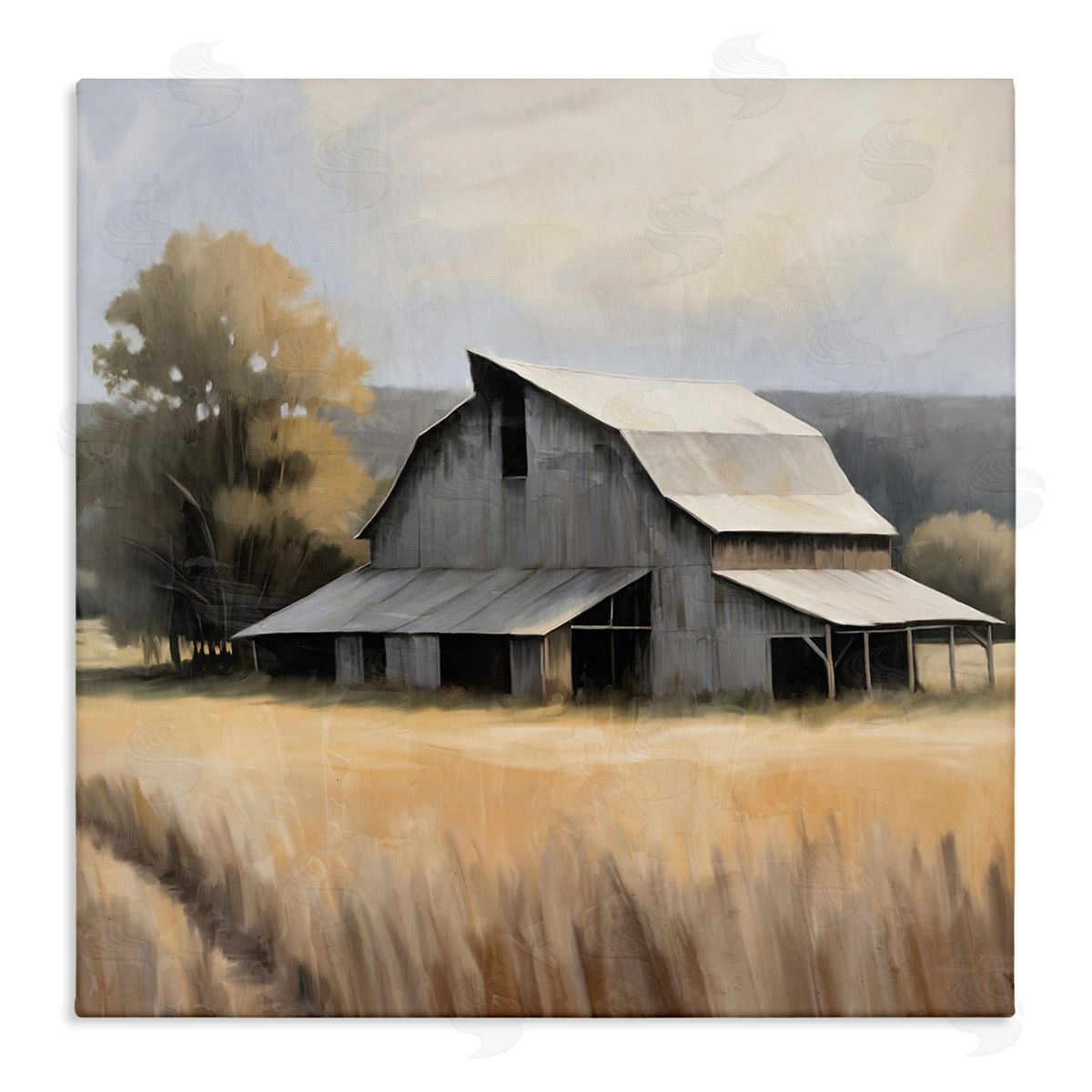 Peaceful Barn in Field Canvas Wall Art, Home Decor by Kim Allen