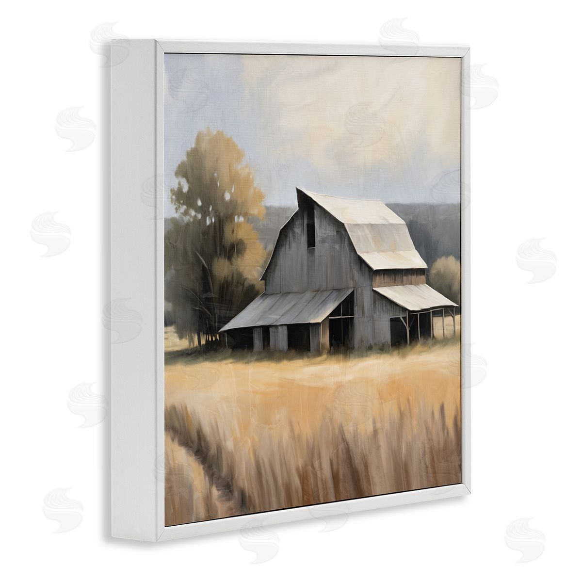 Peaceful Barn in Field White Frame Print Wall Art, Home Decor by Kim Allen