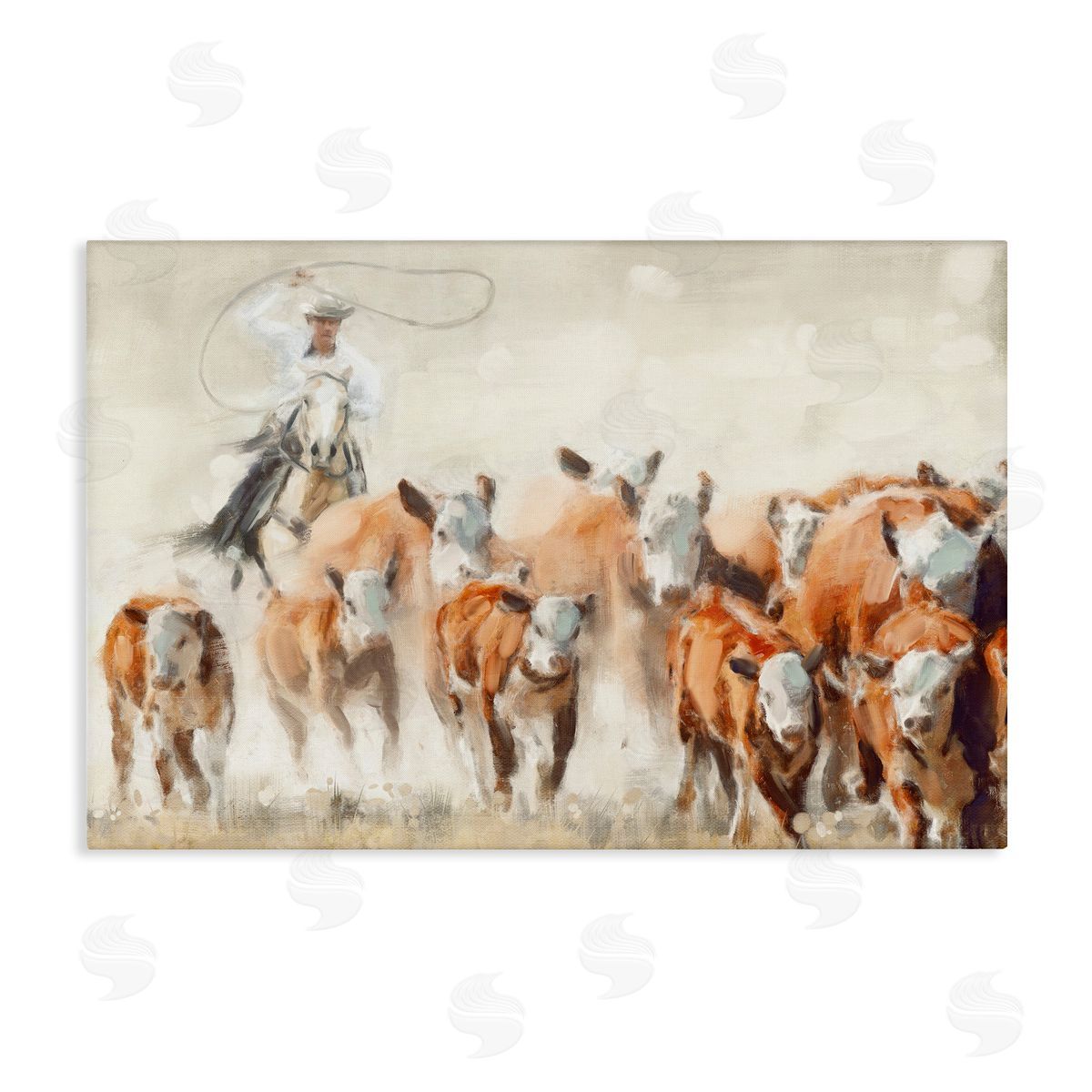 Equestrian Round Up Canvas Wall Art, Home Decor by Nina Blue