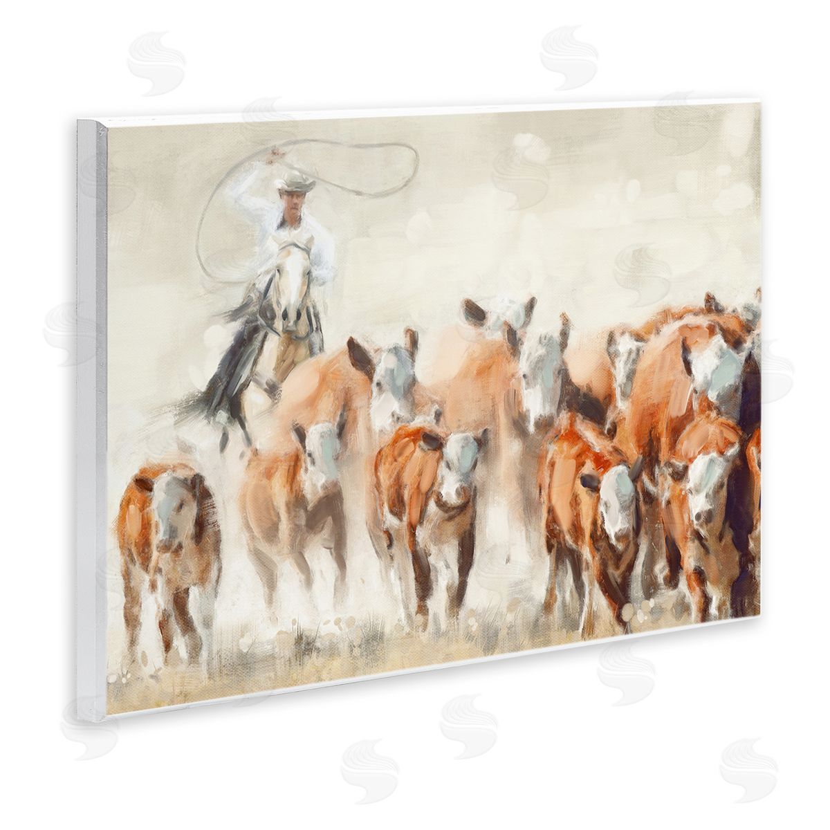 Equestrian Round Up Wood Plaque Wall Art, Home Decor by Nina Blue
