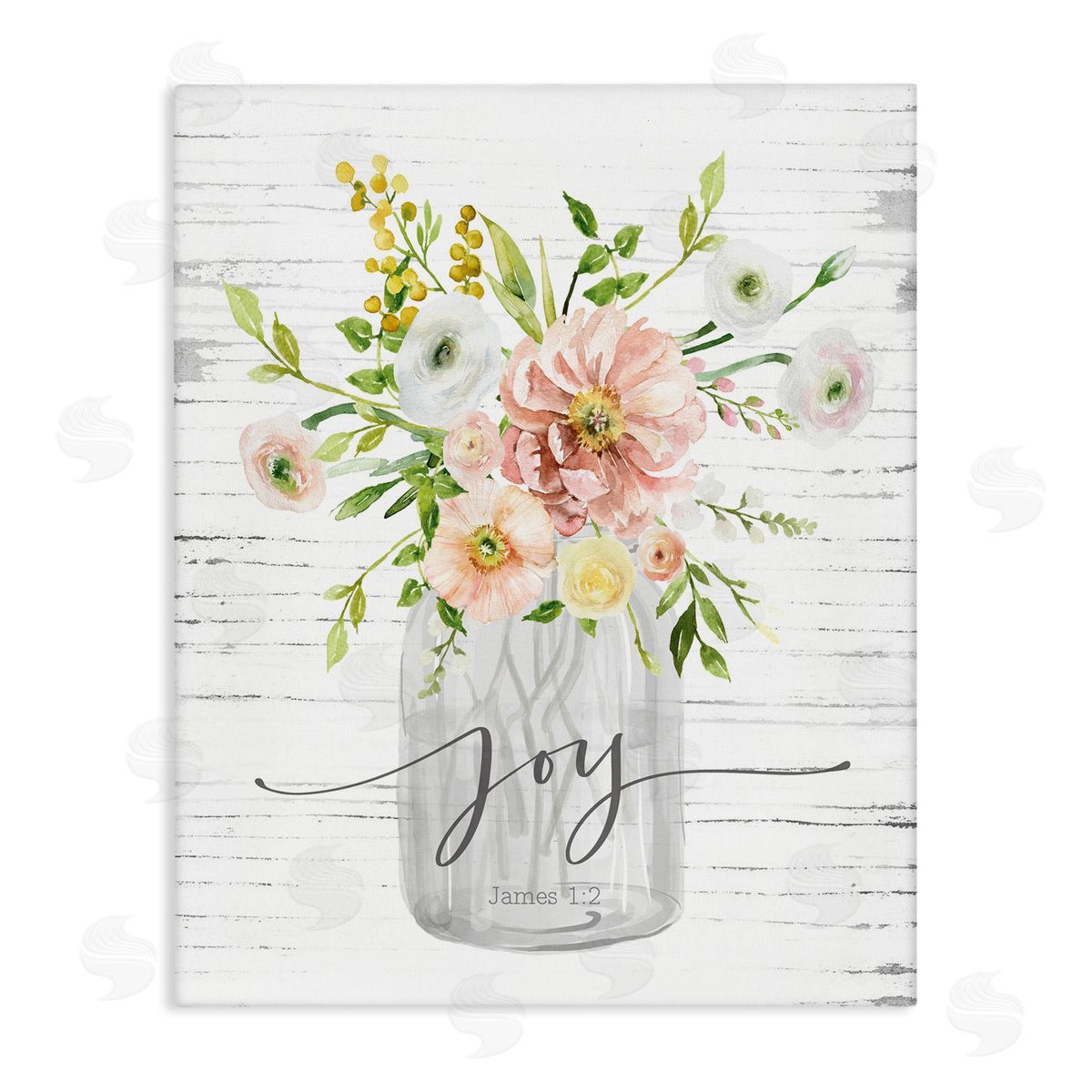 Joy Mixed Bouquet Canvas Wall Art, Home Decor by Lettered and Lined