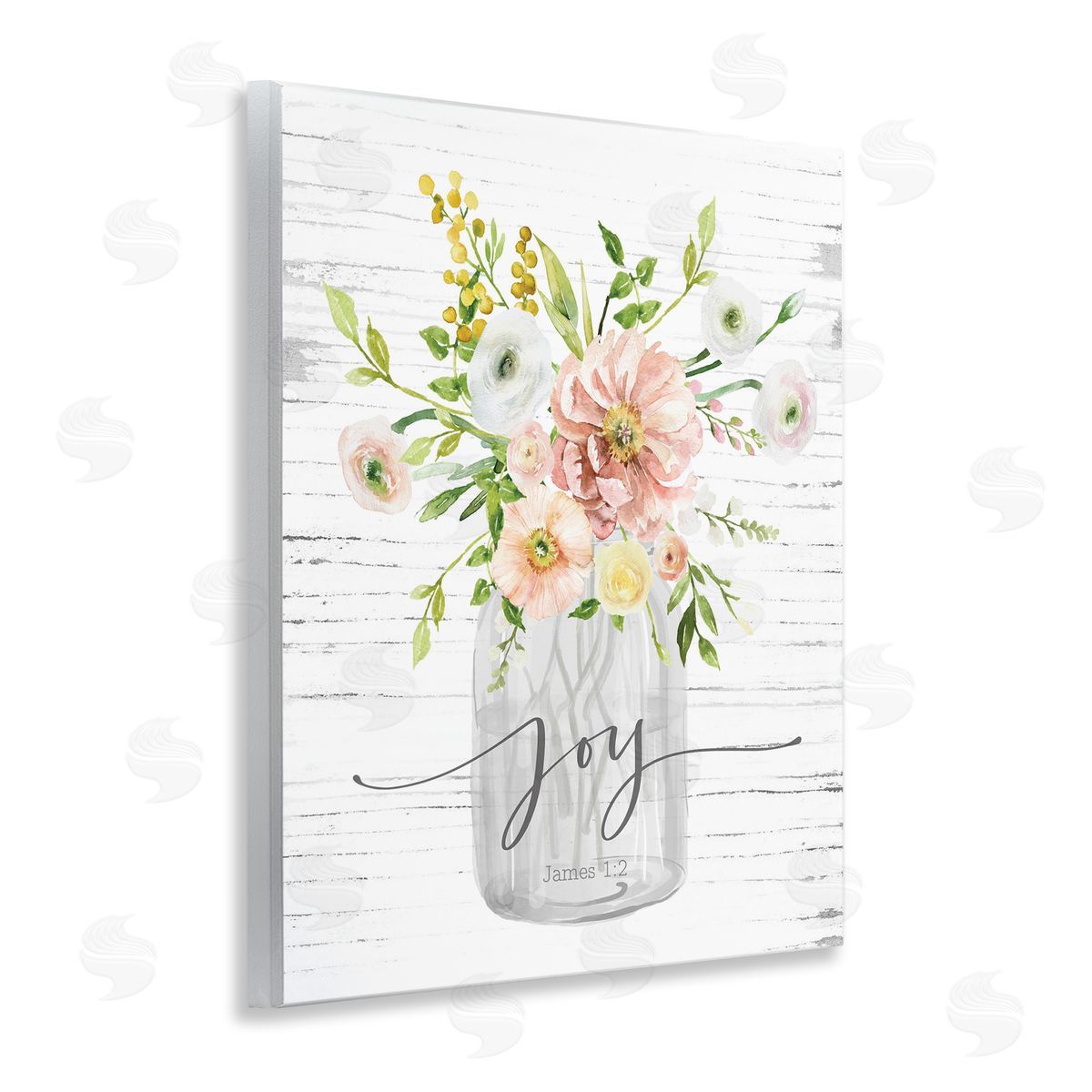 Joy Mixed Bouquet Wood Plaque Wall Art, Home Decor by Lettered and Lined