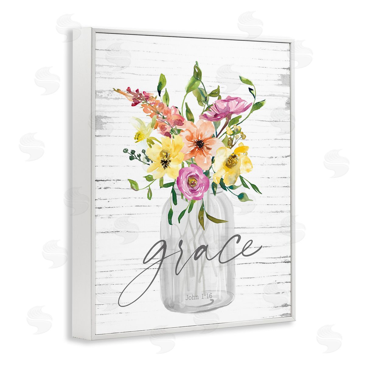 Spiritual Grace Bouquet White Frame Print Wall Art, Home Decor by Lettered and Lined