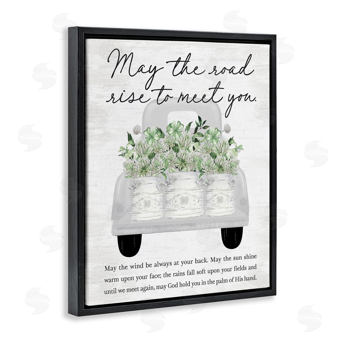 Inspirational Spring Phrase Black Floating Frame Canvas Wall Art, Home Decor by Lettered and Lined