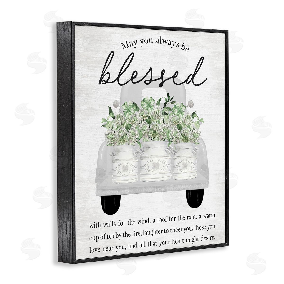 Inspiring Blessed Phrase Black Frame Print Wall Art, Home Decor by Lettered and Lined